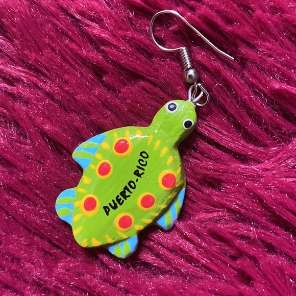 Puerto Rico artisanal turtle earrings 🐢 🌺 🇵🇷 - Picture 10 of 17